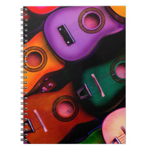 Caderno Espiral Guitarra coloridas