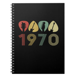 Caderno Espiral Guitarrista Guitarra Picada 1970 Aniversário Guita