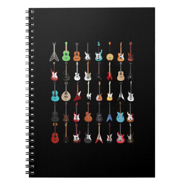 Caderno Espiral Guitarrista Guitarrista Instrumento Musical Rock a (Frente)