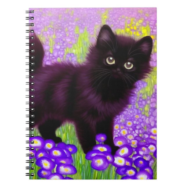 Caderno Espiral Gustav Klimt Black Kitten (Frente)