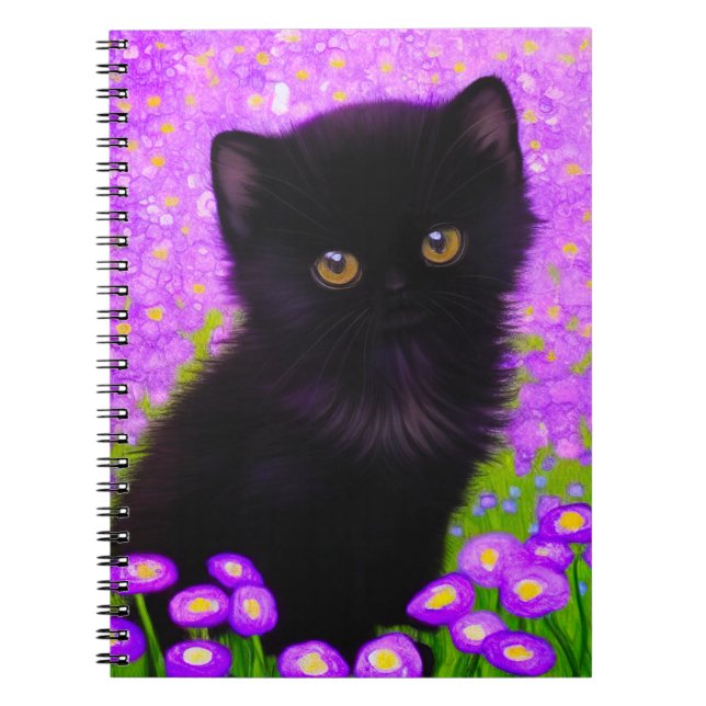 Caderno Espiral Gustav Klimt Cat (Frente)