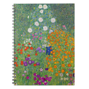 Caderno Espiral Gustav Klimt Flower Garden Vintage Art Nouveau