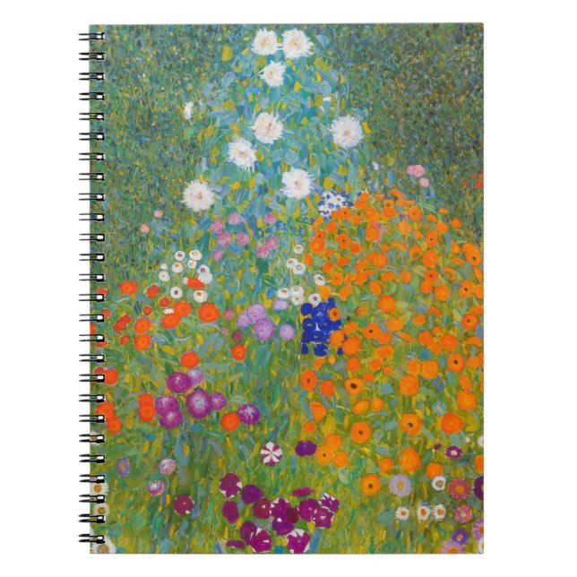 Caderno Espiral Gustav Klimt - Jardim Flor (Frente)