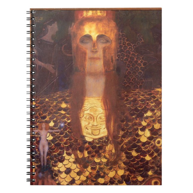 Caderno Espiral Gustavo Klimt Minerva Pallas Athena (Frente)