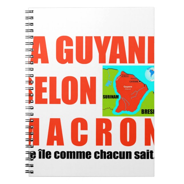 Caderno Espiral Guyane selon Macron est une île (Frente)
