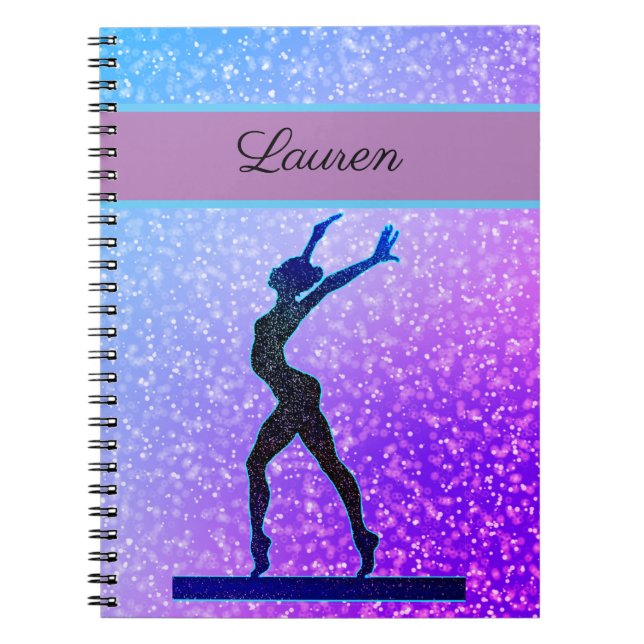 Caderno Espiral Gymnastics Beam Blue e Purple (Frente)