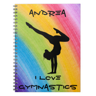 Caderno Espiral Gymnastics Manipula O Arco-Íris Funky Sketch Tipo 