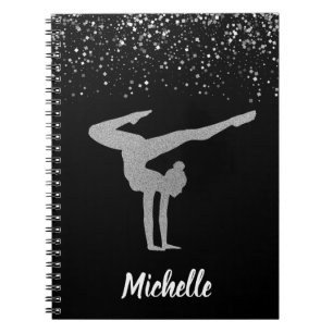 Caderno Espiral Gymnastics Silver Glitter