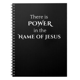 Caderno Espiral Há Poder em nome do Bloco de Notas de Jesus