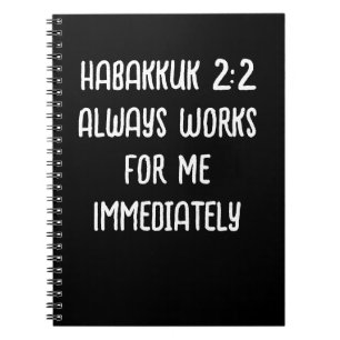 Caderno Espiral Habakkuk 2:2 Sempre Trabalha Para Mim Imediatament