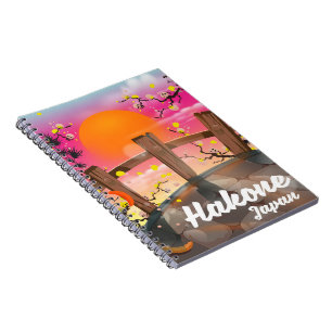Caderno Espiral Hakone japan floresce poster.