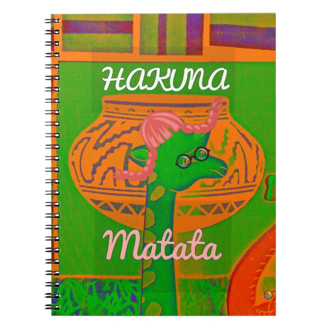 Caderno Espiral Hakuna Giraffe Art Impressão (Frente)