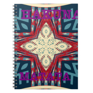 Caderno Espiral Hakuna Matata Texto Esperança Arte Abstrata Impres