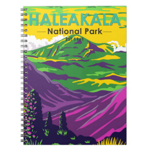 Caderno Espiral Haleakala National Park Hawaii Vintage