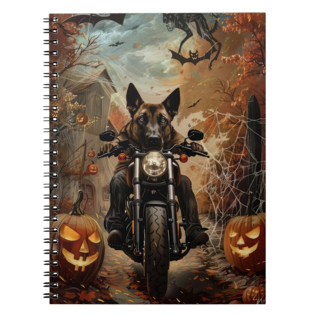 Caderno Espiral Halloween Anatolian Shepherd Riding (Frente)