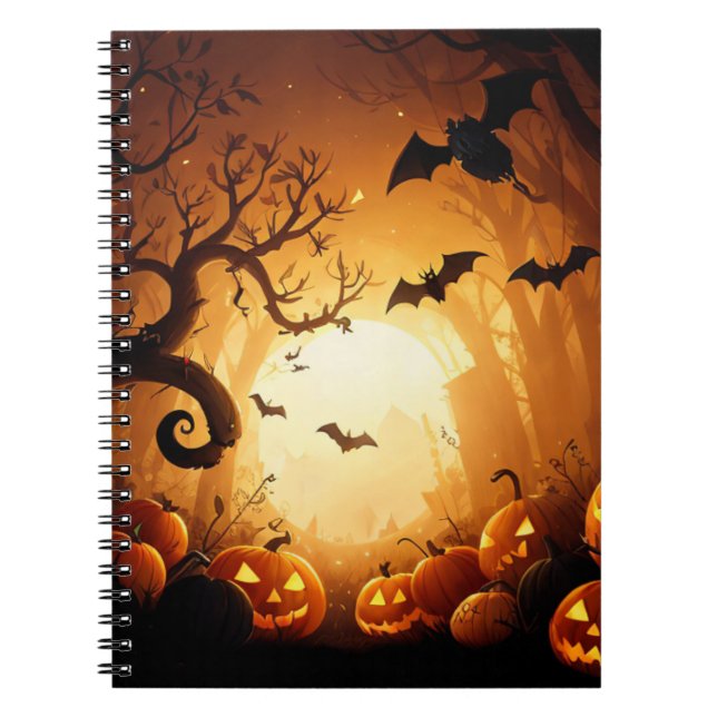 Caderno Espiral Halloween/Bat/Pumpkin/Fall (Frente)