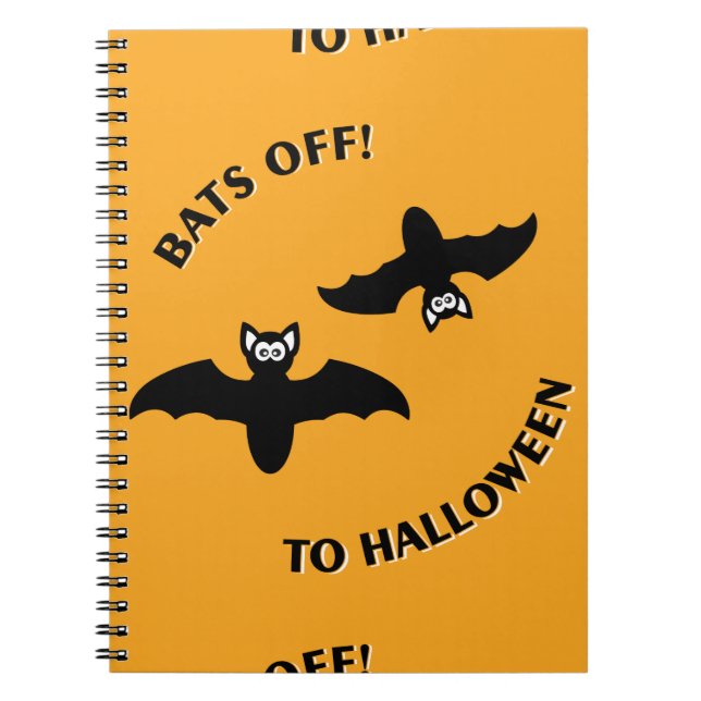 Caderno Espiral Halloween Bats Orange (Frente)