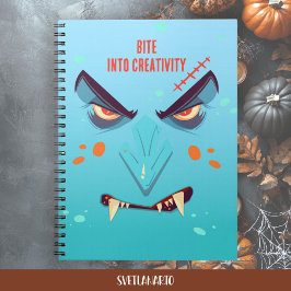 Caderno Espiral Halloween Blue Vampire Face Spiral Notebook