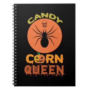 Caderno Espiral Halloween Candy Corn Queen Birthday