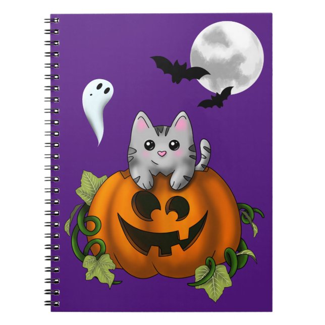 Caderno Espiral Halloween cat  (Frente)