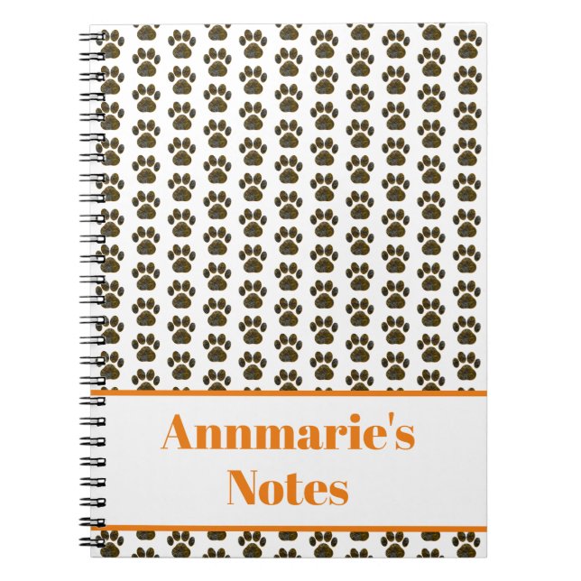 Caderno Espiral Halloween da Paw Animal Silhoueen em White Custom (Frente)