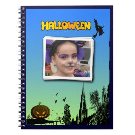 Caderno Espiral Halloween Dusk com Witch Adicionar Fotografia