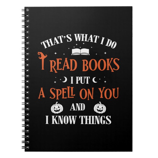 Caderno Espiral Halloween Eu Chego E Leio Livros No Aniversário (Frente)