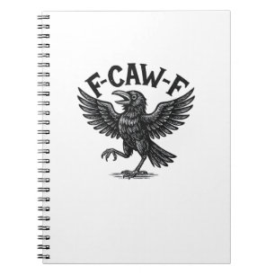 Caderno Espiral Halloween F-Caw-F Pássaro Corvo Mulheres Homens Mi