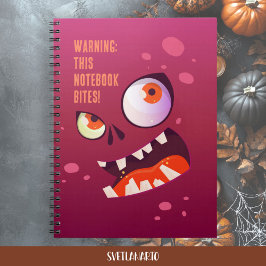 Caderno Espiral Halloween Goofy Eyed Zombie Face Spiral Notebook