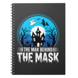 Caderno Espiral Halloween Man Behind the Mask Haunted House