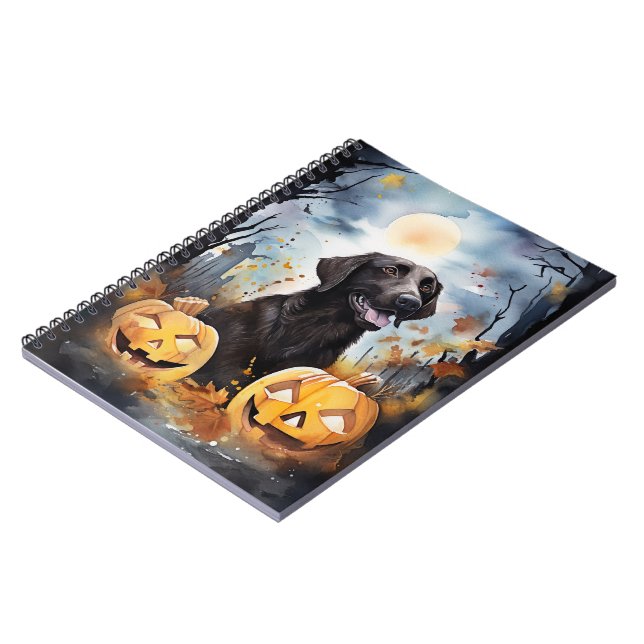 Caderno Espiral Halloween Nova Escotia Com Pumpkins Assustado (Left Side)