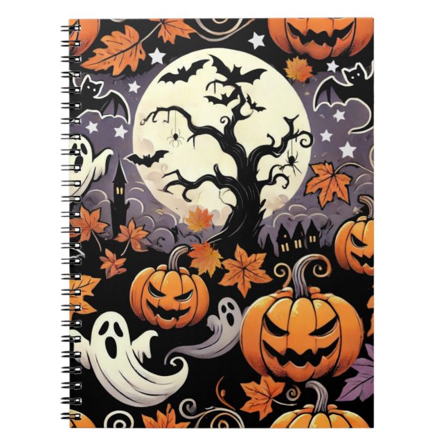 Caderno Espiral Halloween/outono/outono (Frente)