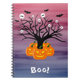 Caderno Espiral Halloween Pumpkin Jack o’ Lanterna Árvore Morto
