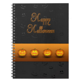 Caderno Espiral Halloween Pumpkins Jack-o-Lanterna