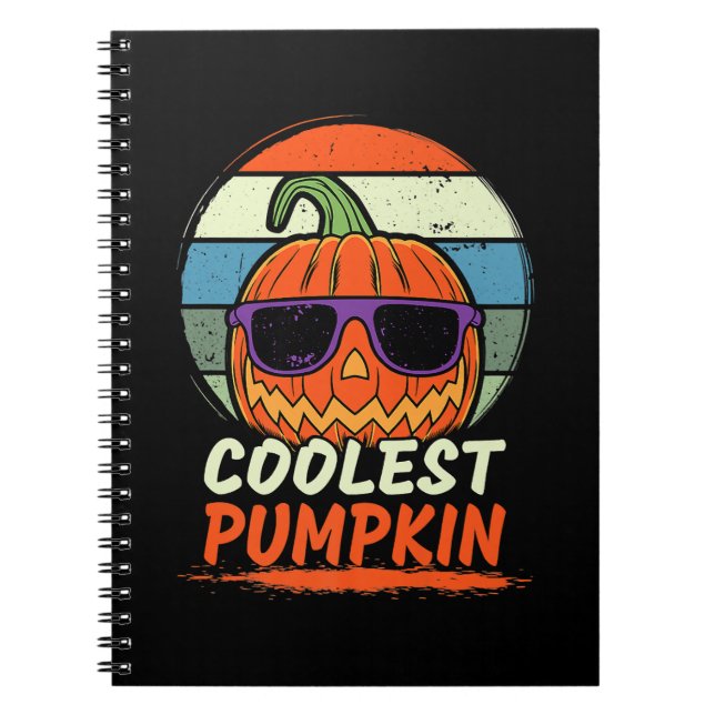 Caderno Espiral Halloween Retro Coolest Pumpkin Premium (Frente)
