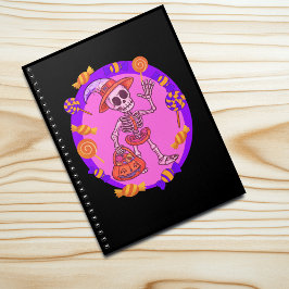Caderno Espiral Halloween Skeleton Trick or Treat 