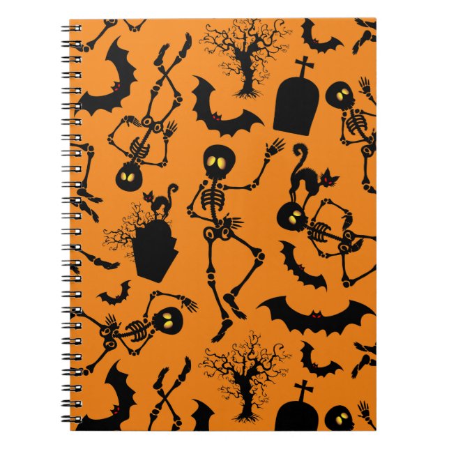 Caderno Espiral Halloween Skeletons Macabre Dance (Frente)