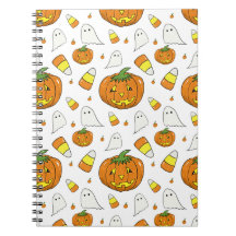 Halloween Spiral Notebook – Ghosts & Candy Corn