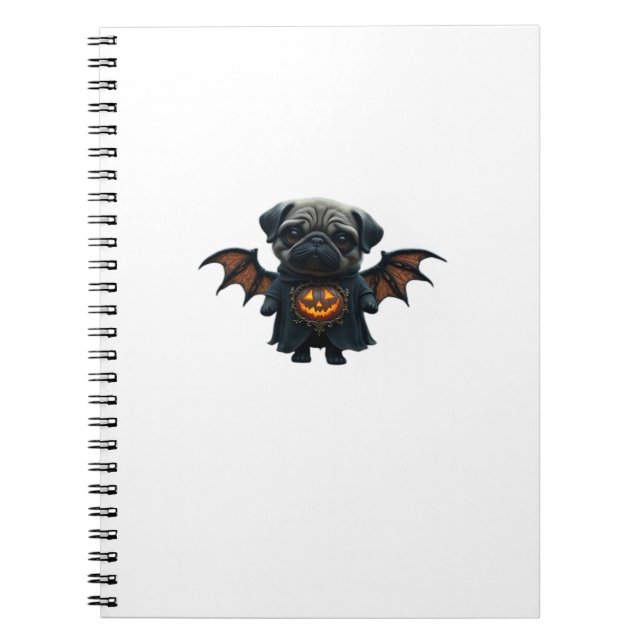 Caderno Espiral Halloween Spooky Pug Classic T-Shirt (Frente)