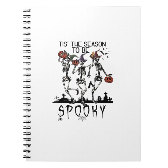 Caderno Espiral Halloween Tis The Season To Spooky Dancing Skeleto (Frente)