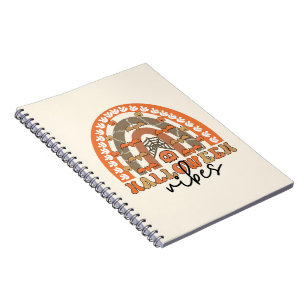Caderno Espiral Halloween Vibes Boho Rainbow Fall Halloween