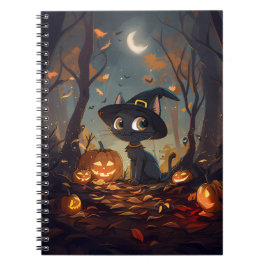 Caderno Espiral Halloween Witch Cat