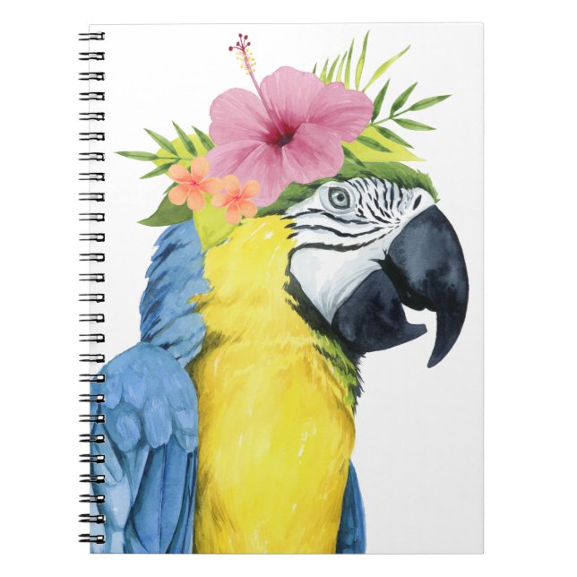 Caderno Espiral Halo Tropical - Papagaio (Frente)