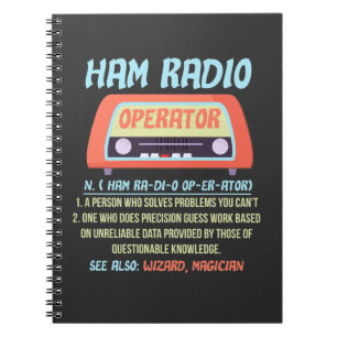 Caderno Espiral Ham Rádio Operador Definição Amador Rádio Hobb