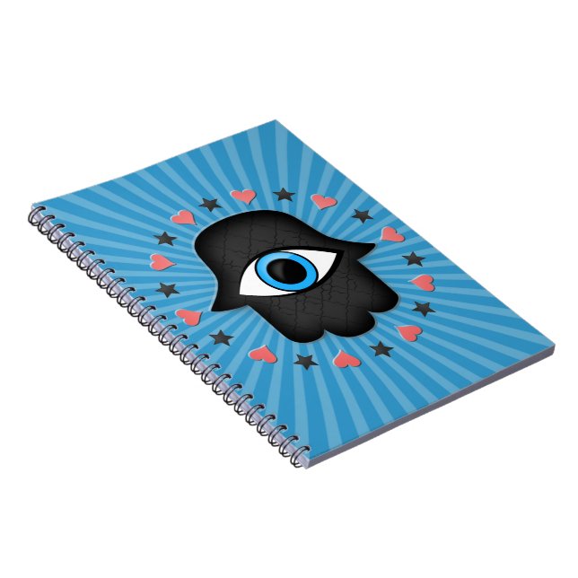 Caderno Espiral hamsa khamsa Olhos à mão da deusa (Lado Direito)