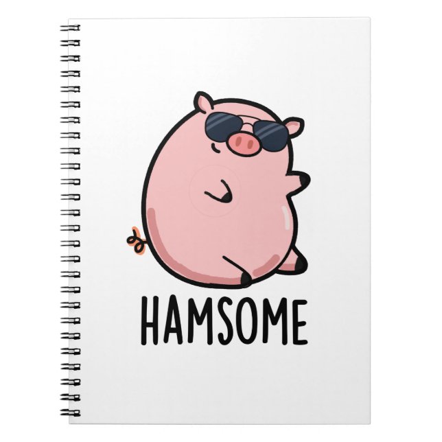 Caderno Espiral Hamsome Funny Pig Pun (Frente)
