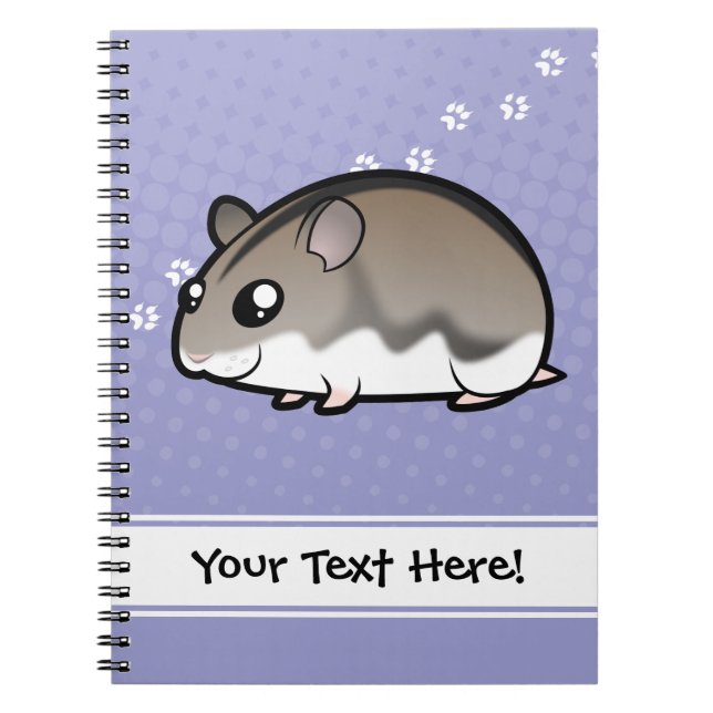 Caderno Espiral Hamster do anão dos desenhos animados (Frente)