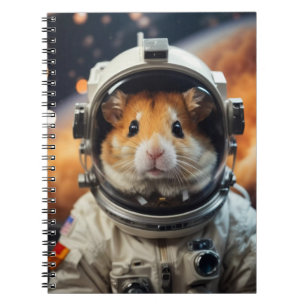 Caderno Espiral Hamster do Astronauta Espacial Exterior