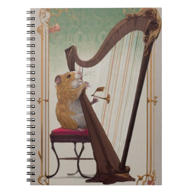 Caderno Espiral Hamster Harpist Notebook – Elegant Music (Frente)