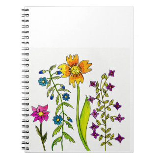 Caderno Espiral Hand-Drawn Wildflower Trio 
